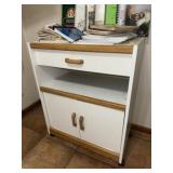 White Kitchen Stand (On Wheels)