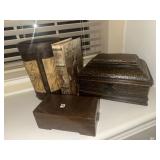 (2) Metal Decorator Boxes + Faux Book Box