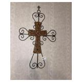 Metal Cross & Wood / Metal Candle Sconce