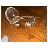 Glass Punch Ladel  + Crystal S&P Shakers