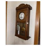 Antique German Case Wall Regulator Clock W/ Key