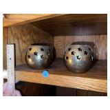 Pr of Brass Candle Bowls