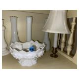 Vintage White Flower Center Vase ~ Lamp & Vases Gr