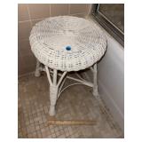 White Wicker Stool
