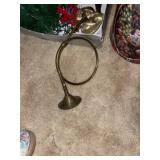(2) Brass Horns ~ Tins & Christmas Decor in Grp