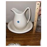 White Pitcher & Bowl Set