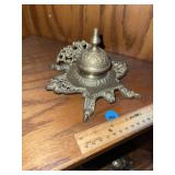 Ornate Brass Ink Well