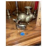 Brass Deer & Brass Rabbit (1 Ear)