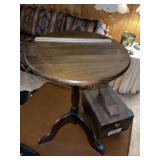 Tilt Top Lamp Table with Lace Cloth Cover