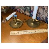 Pr of Brass Finger Candle Holders