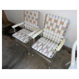 Nice Pr of Old School Aluminum Folding  Lawn Chair