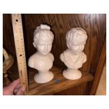 Pr of Vintage Boy/Girl Busts