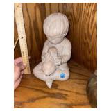 Boy with Rabbit Sculpture