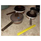 (3) Covered Sauce Pans