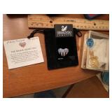 Swarovski Heart pin & Pineapple