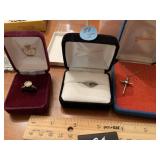 Sterling Ring & Cross Necklace