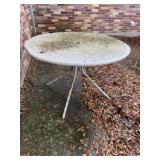 Vintage Round Metal Patio Table