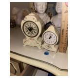 (2) Vintage Porcelain Clocks