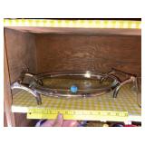 Chrome Bamboo Casserole Dish + 2 Cass Dishes