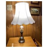 Mid Century Brass & Glass Table Lamp