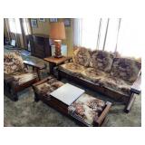 Vintage 1970's Wood Framed Living Room SEE BELOW