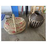 Basket w/ Lid &  Vase