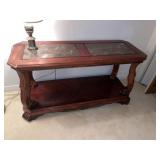 Nice Cherry Console Foyer Table W/ Granite Top