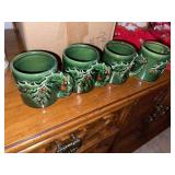 Vintage Holly Coffee Cups & Centerpiece