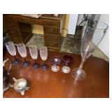 Red Stems ~ Tall Vase & S.Plate Serving Pcs