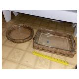 Pyrex Casserole Dish & Pie Dish W/ Holders