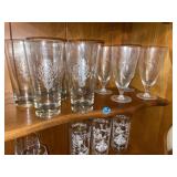 Etched Glasses & Stems (8)
