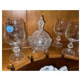 Covered Crystal Dish + 4 Crystal Stems