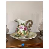 Porcelain Hand Painted Pitcher & Bowl Set
