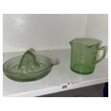 Vintage Green Depression Juicer & Measure Cup