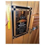 Evan Williams Bar Mirror W/ Stained Glass Edges