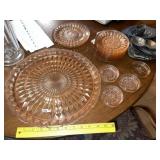 Vint. Pink Depression Platter ~ Coasters & Plts 19