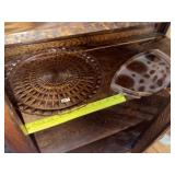 Vintage Pink Depression Cake Plate & Tray