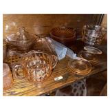 Vintage Pink Depression Glass Grp
