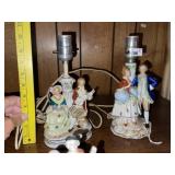 Pr of Vintage Porcelain Lamps