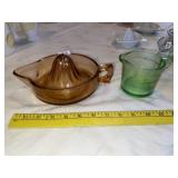 Vintage Pink Depression Juicer & Green Measure Cup