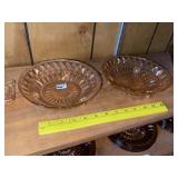(2) Vintage Jeanette Glass Pink Dep Footed Bowls