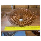 Vintage Jeanette Glass Pink Dep Serve Plate