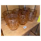 (6) Vintage Jeanette Glass Pink Dep Tumblers