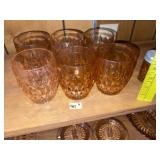 (6) Vintage Jeanette Glass Pink Dep Tumblers