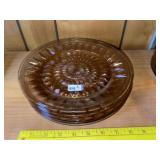(6) Vintage Jeanette Glass Pink Dep Plates