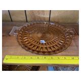 Vintage Jeanette Glass Pink Dep Serve Plate