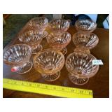 Set of 10 Vintage Jeanette  Depression Sherbet Cu