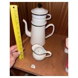 Vinte Blue/White Granite Ware Drip-o-lator