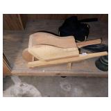 Sm Wooden Wheel Barrow & Insulators