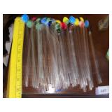 Vintage Glass Straw Drink Spoons